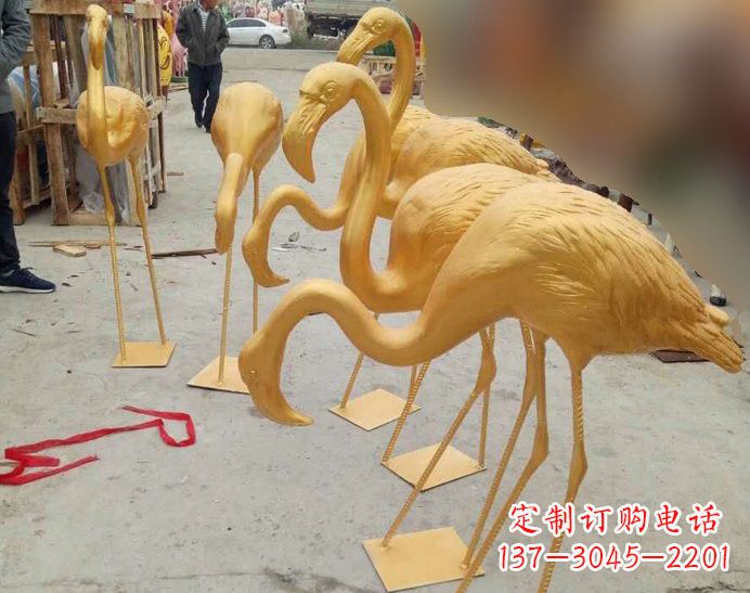 烟台火烈鸟雕塑仿铜雕塑的精美杰作