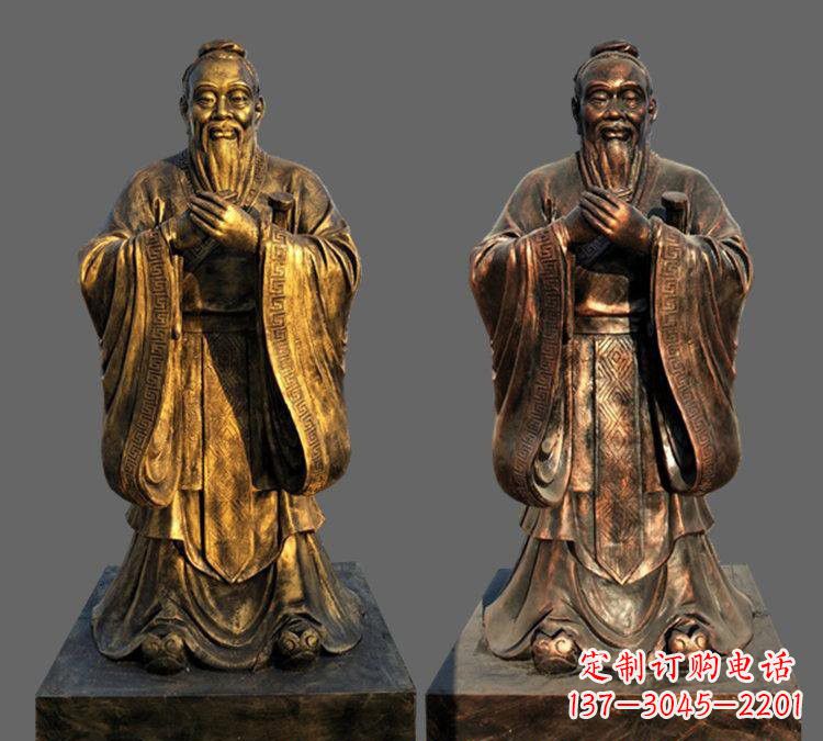 烟台玻璃钢仿铜孔子雕塑——校园名人的荣耀