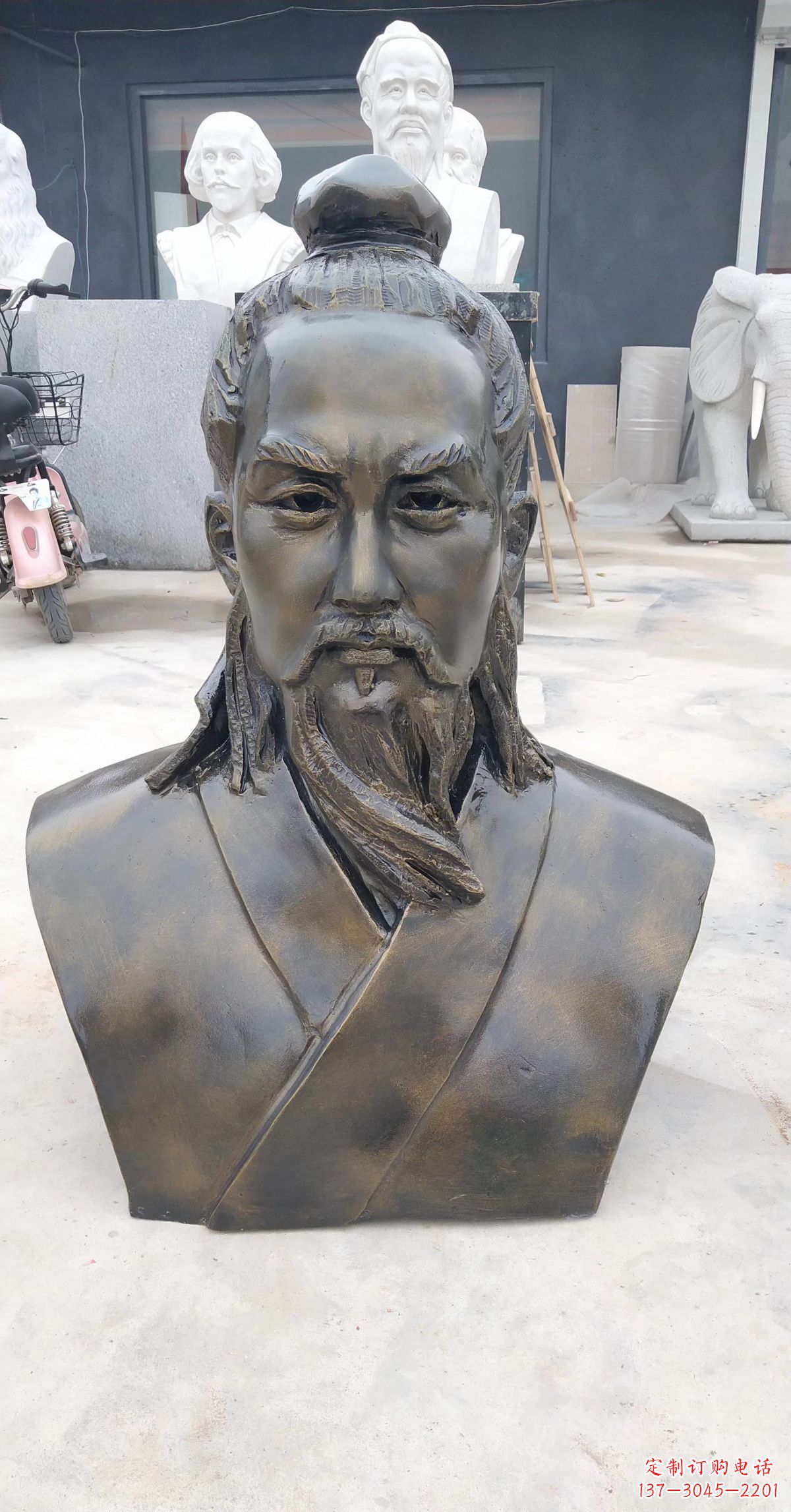 烟台玻璃钢鲁班头像雕塑传承传统雕刻技艺