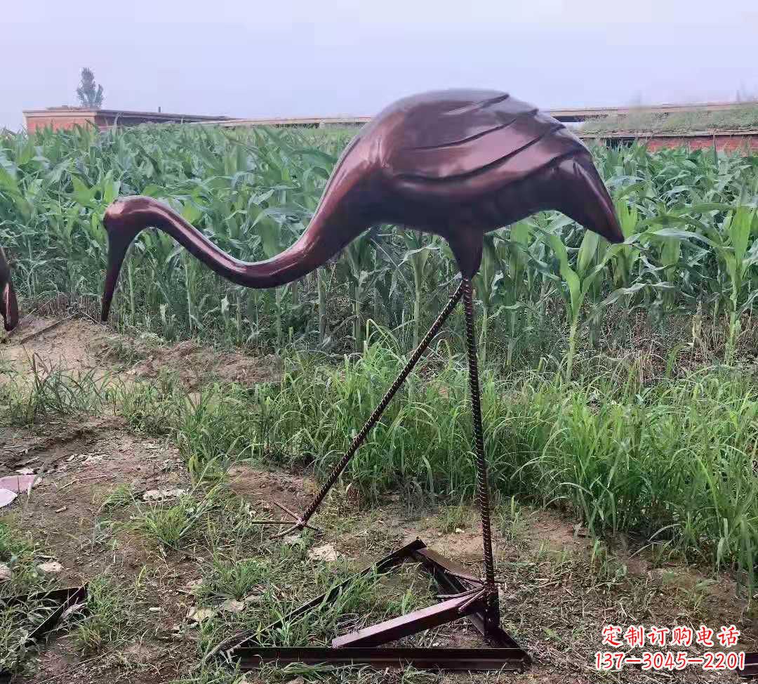 烟台玻璃钢仿铜仙鹤雕塑精美景观装饰
