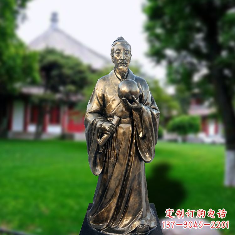 烟台玻璃钢仿铜雕塑——纪念东汉时期著名天文学家张衡