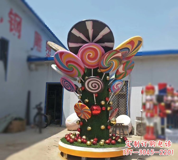 烟台玻璃钢制作的棒棒糖雕塑