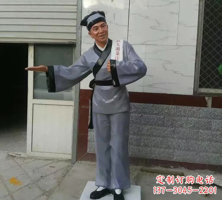 烟台玻璃钢仿真店小二雕塑