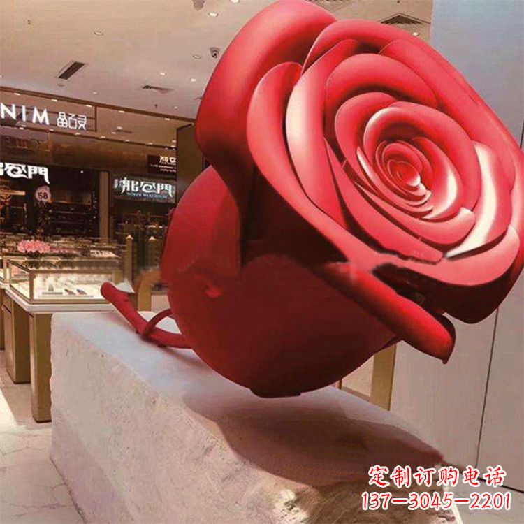 烟台玻璃钢玫瑰花雕塑