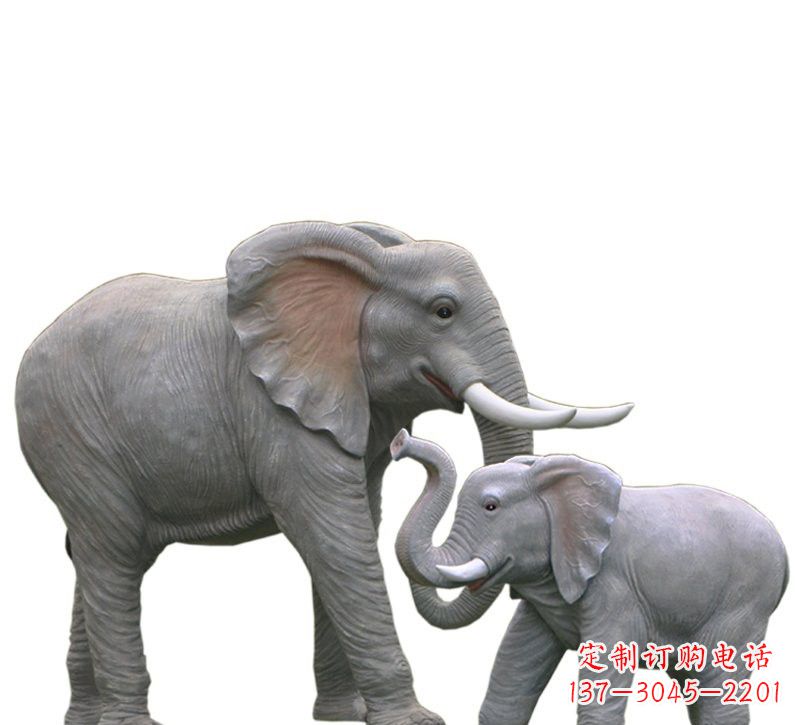 烟台玻璃钢仿真母子大象