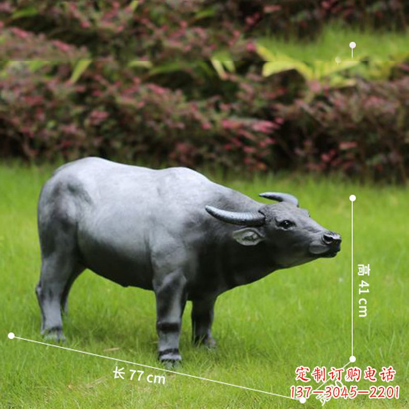 烟台玻璃钢仿真水牛雕塑——点缀公园草坪