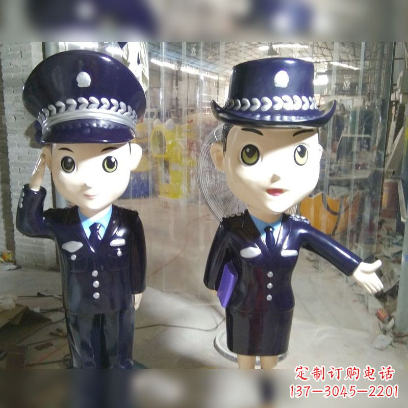 烟台玻璃钢警察雕塑表达警队宗旨