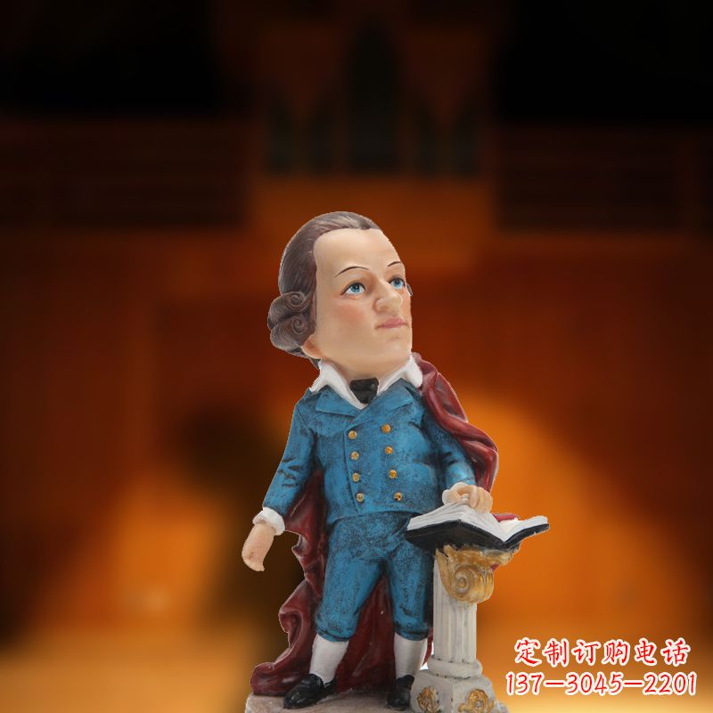 烟台玻璃钢艺术莫扎特雕塑