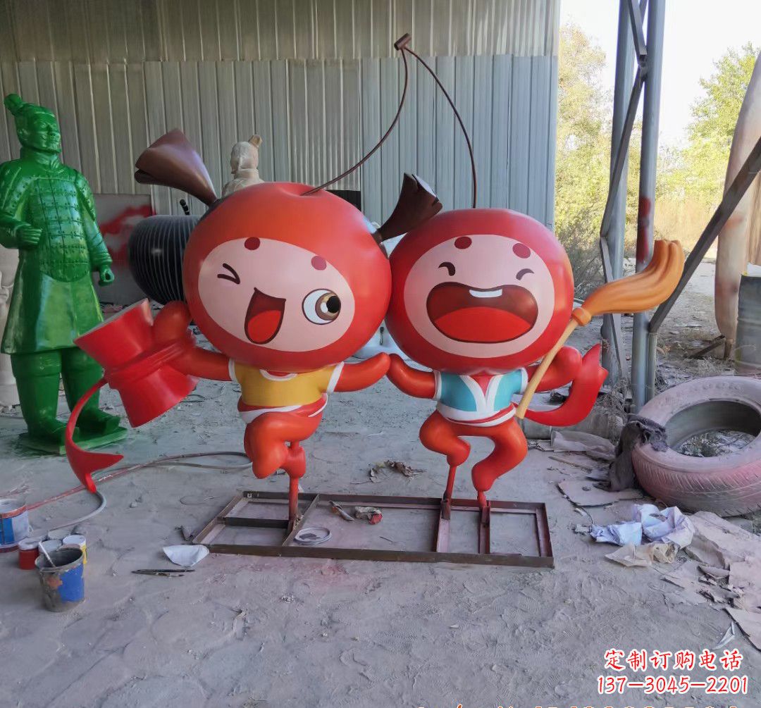 烟台精致的玻璃钢苹果雕塑