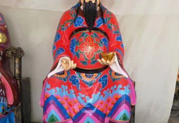 烟台玻璃钢彩绘文财神神像雕塑