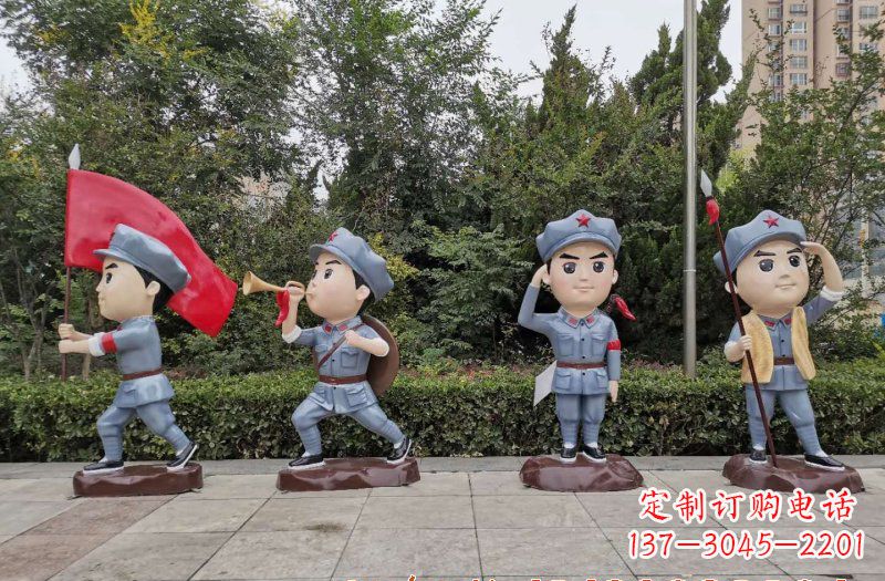 烟台红军雕塑象征着中国革命的精神