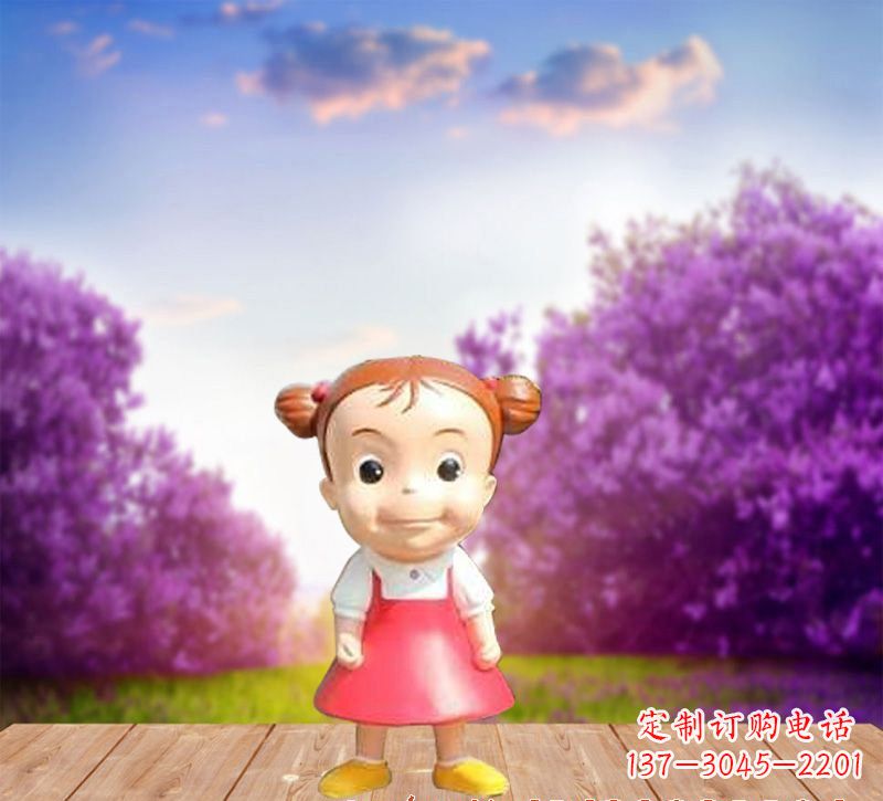烟台精美玻璃钢卡通小女孩雕塑