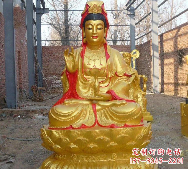 烟台玻璃钢金观音菩萨雕塑