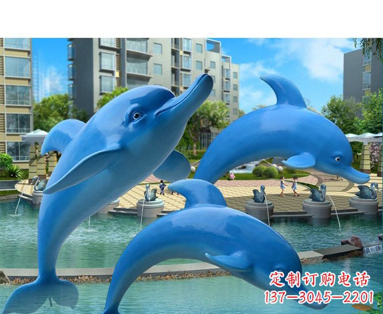 烟台玻璃钢海豚雕塑灵动而美丽