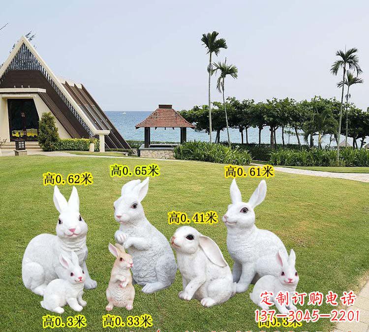 烟台玻璃钢兔子雕塑精致的艺术之作