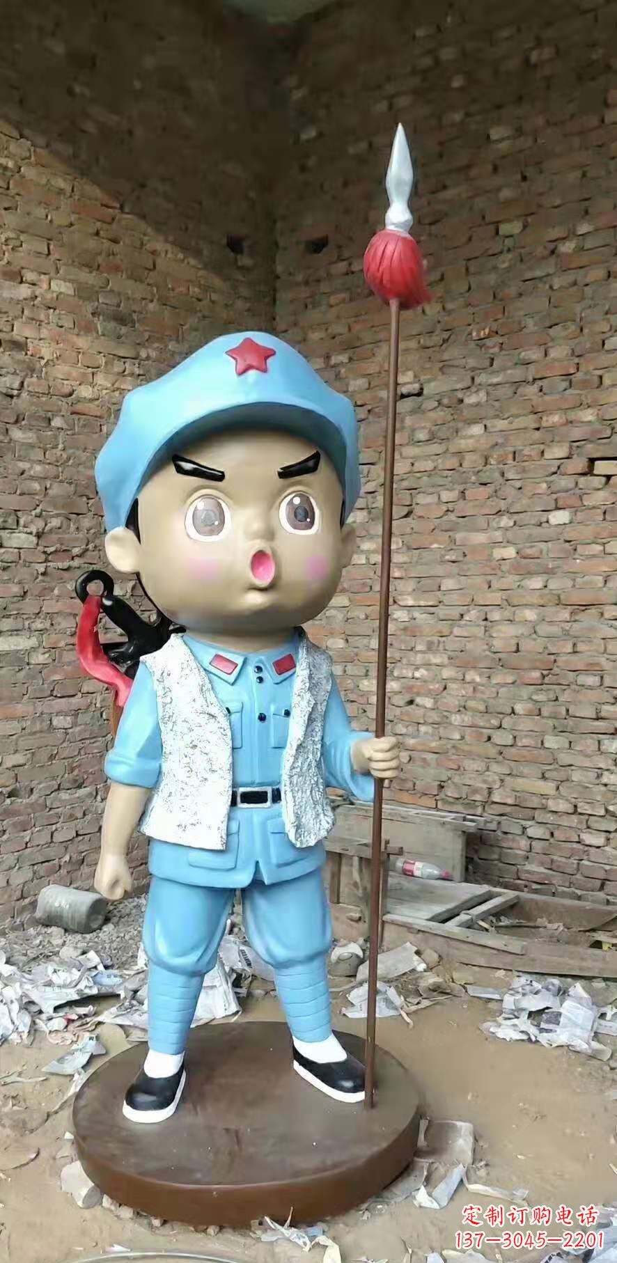 烟台玻璃钢小红军雕塑广场人物雕塑户外摆件