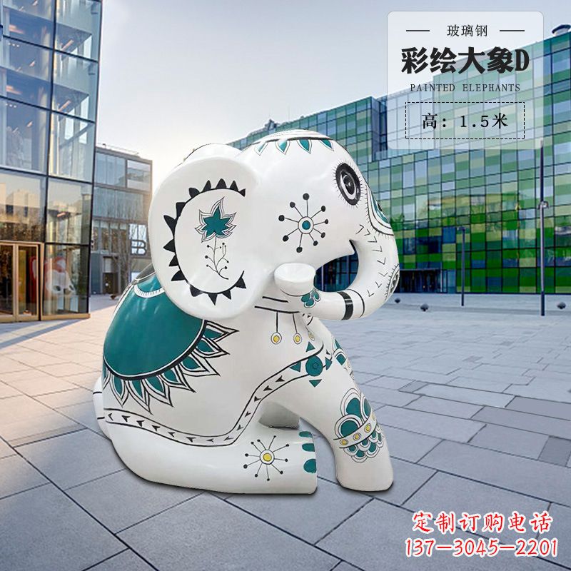 烟台玻璃钢小象雕塑精致而可爱