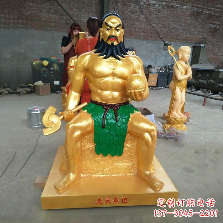 烟台炎帝雕塑玻璃钢彩绘的神话传说