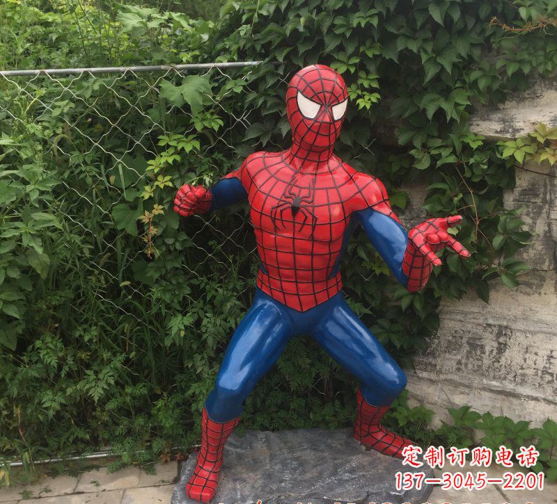 烟台玻璃钢蜘蛛侠一座精致的雕塑