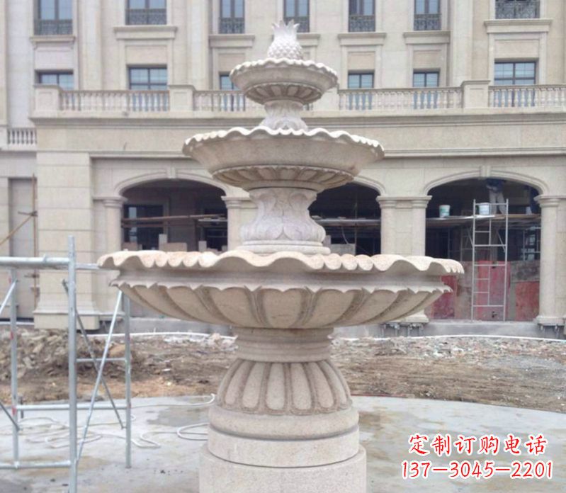 烟台菠萝多层喷泉石雕——精美而多变的艺术品