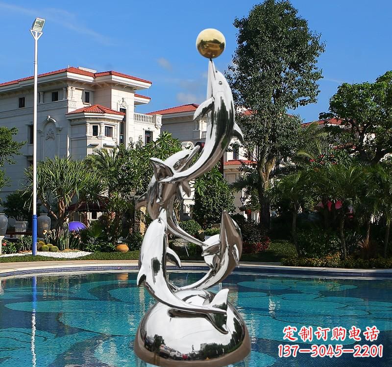 烟台不锈钢海豚雕塑精美绝伦