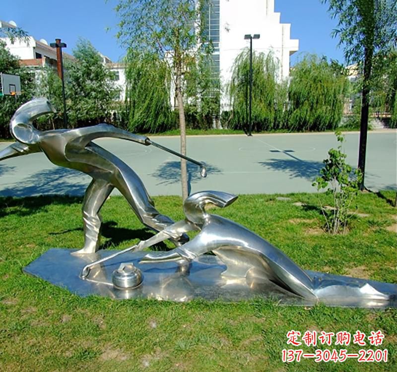 烟台不锈钢冰壶雕塑