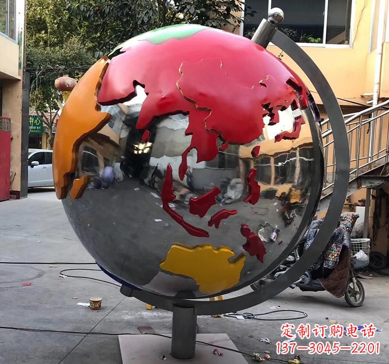 烟台不锈钢彩绘地球仪雕塑