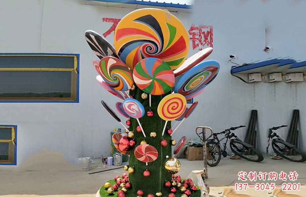 烟台不锈钢彩色棒棒糖景观雕塑