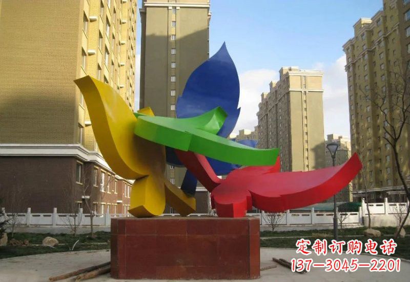 烟台不锈钢彩色树叶雕塑