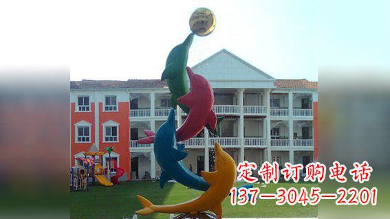 烟台精美不锈钢海豚雕塑