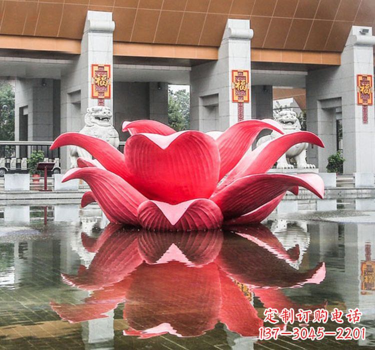 烟台不锈钢彩色莲花雕塑——艺术之美