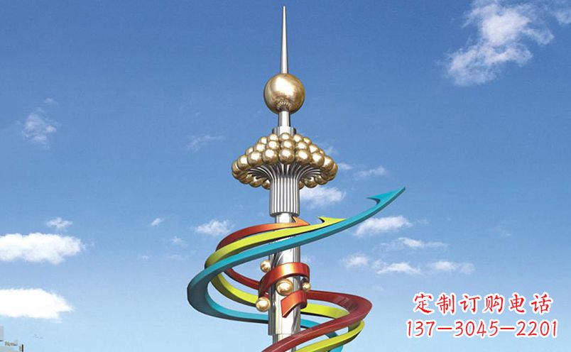 烟台不锈钢飘带彩色雕塑——缤纷空间的艺术美学