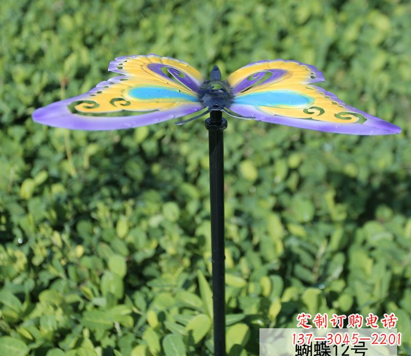 烟台不锈钢彩色蝴蝶雕塑点缀园林的艺术之美