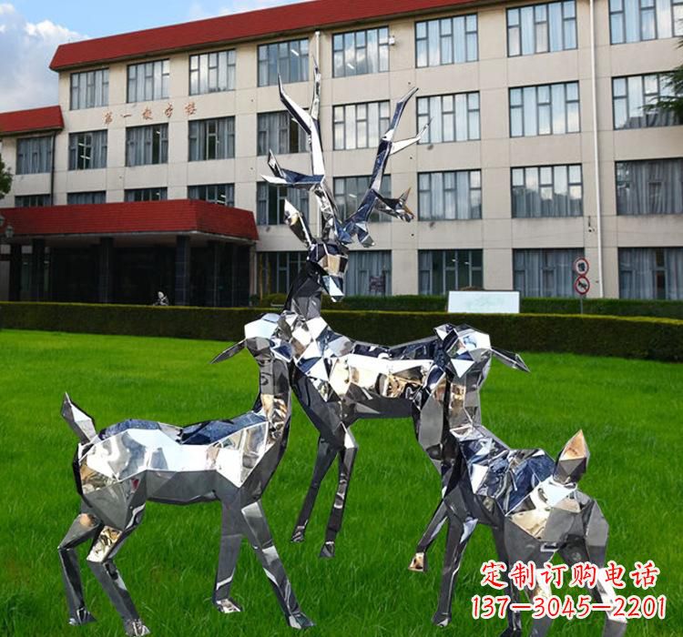 烟台不锈钢麋鹿雕塑美观耐用的艺术品