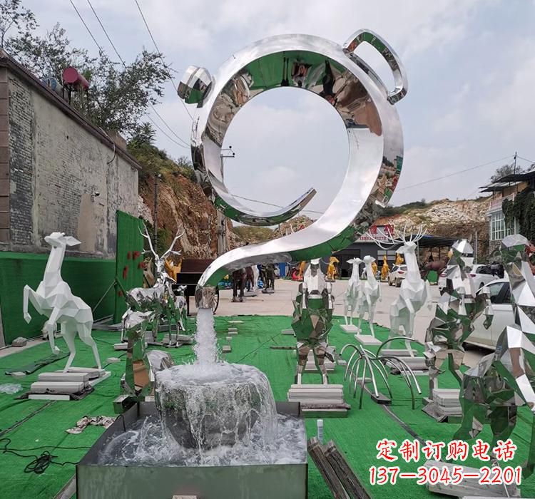 烟台不锈钢茶壶雕塑精致美观的艺术品
