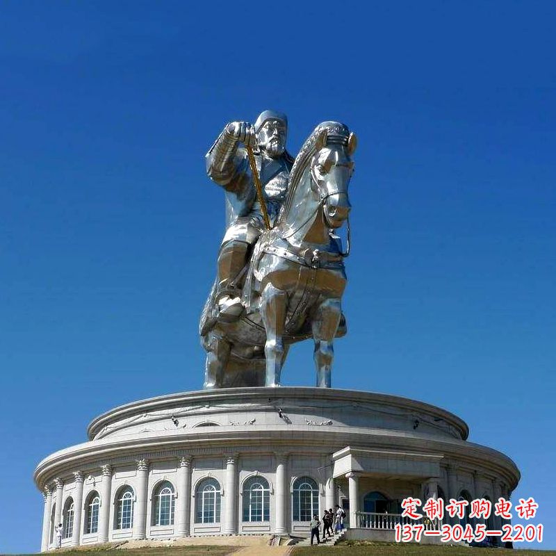 烟台不锈钢成吉思汗雕像-大型景区景点广场人物雕塑