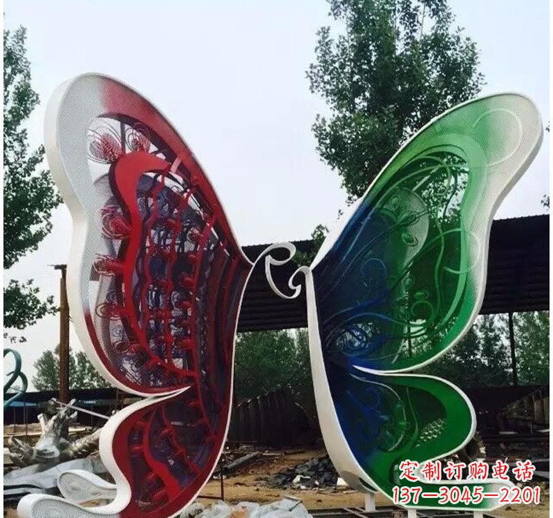 烟台不锈钢城市彩色蝴蝶雕塑——美丽的视觉盛宴