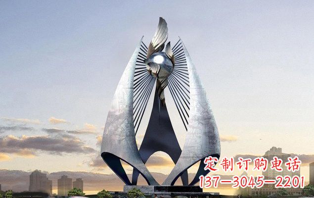 烟台不锈钢城市船帆雕塑传承海洋文化