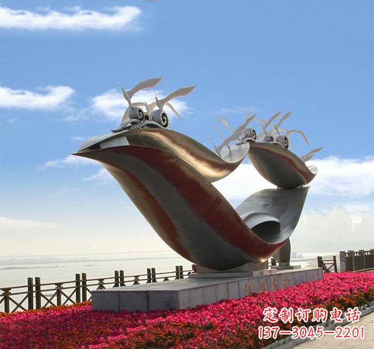 烟台海鸥雕塑——点缀不锈钢城市