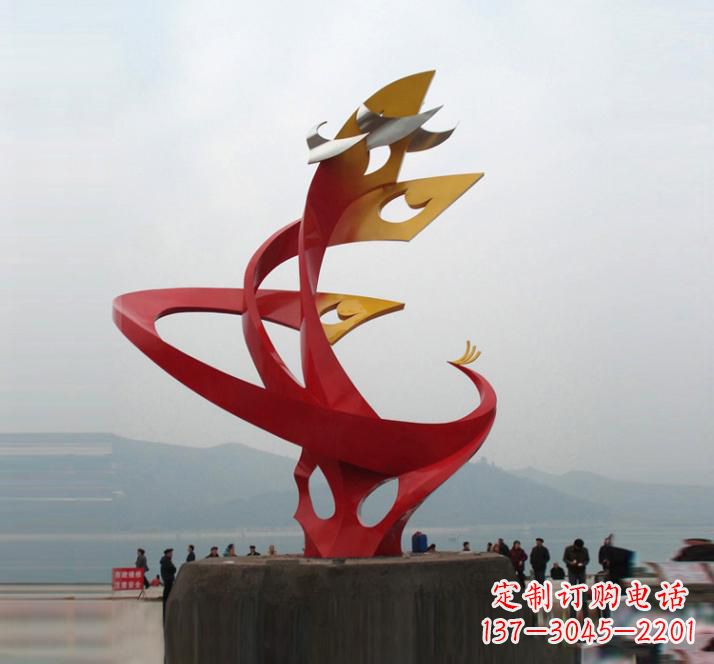 烟台不锈钢城市抽象凤凰雕塑