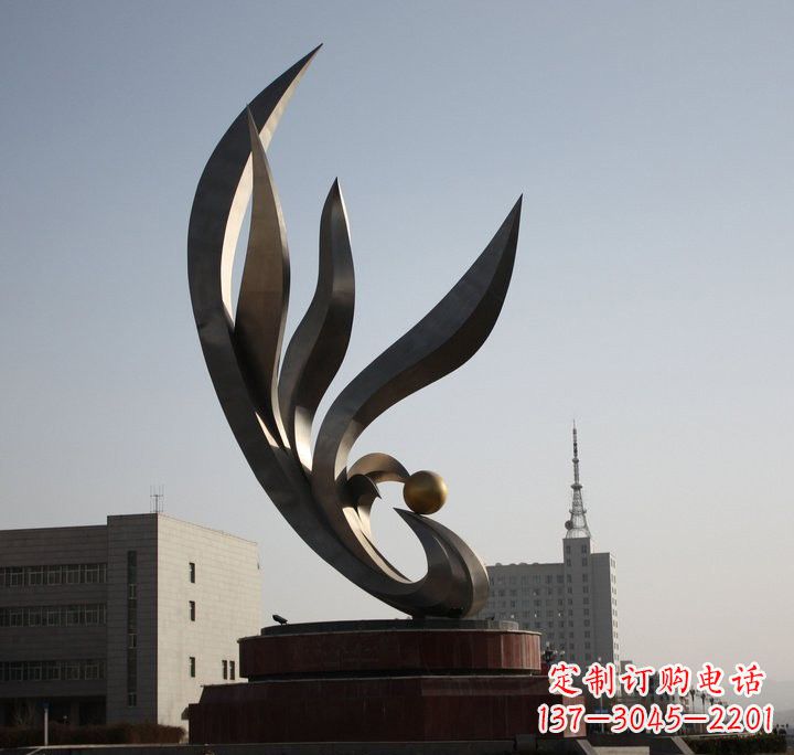 烟台不锈钢城市抽象凤凰雕塑222