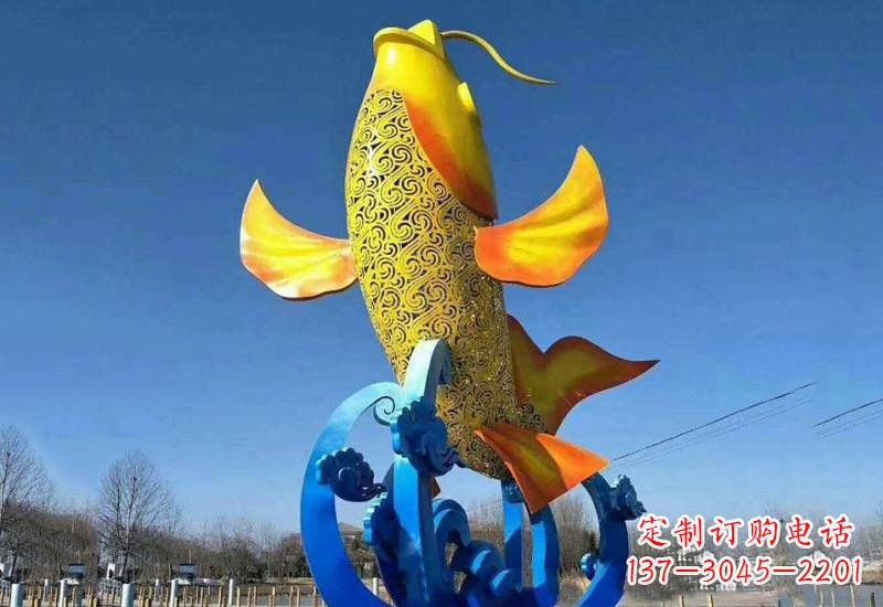 烟台不锈钢鲤鱼雕塑——城市的一道风景线