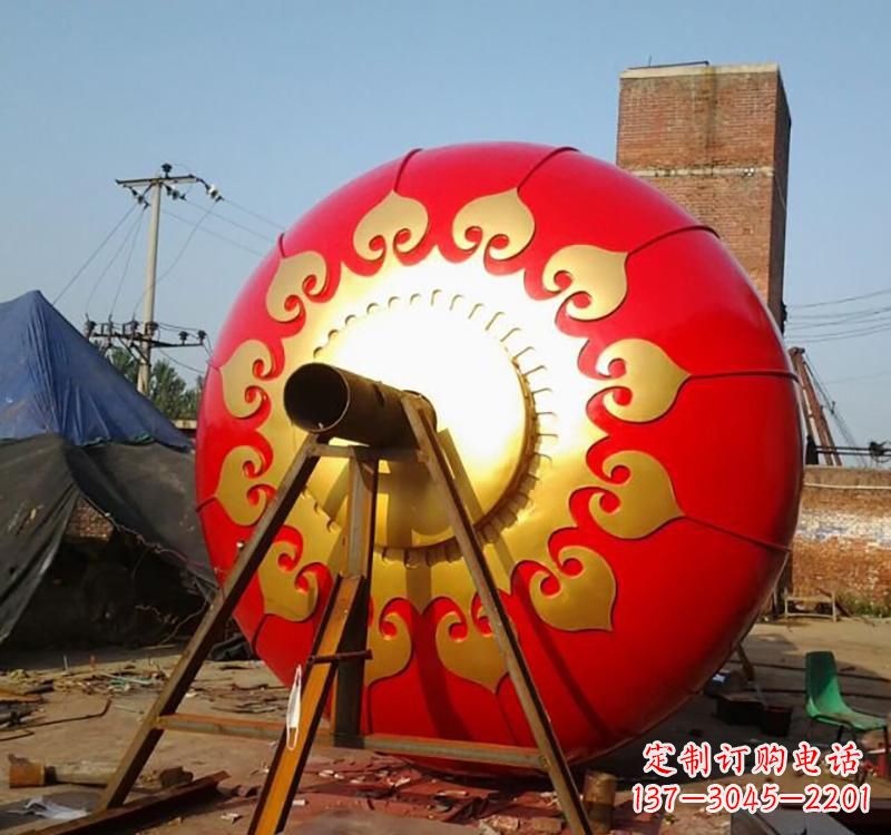 烟台不锈钢城市红色灯笼雕塑灯笼象征着繁荣