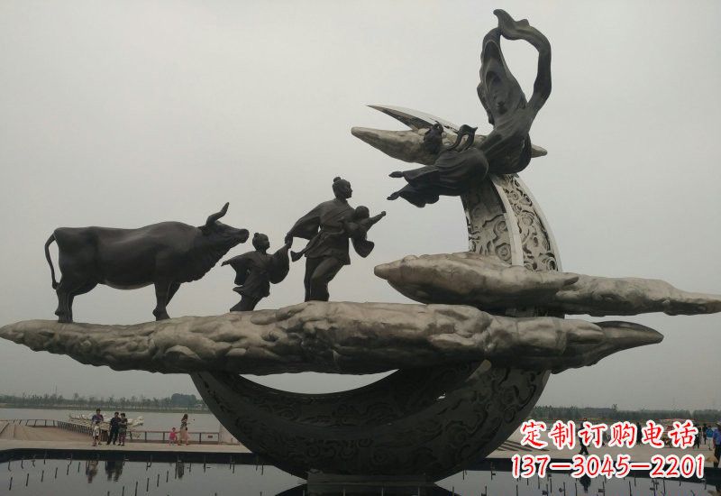 烟台不锈钢牛郎织女雕塑传说中的爱情