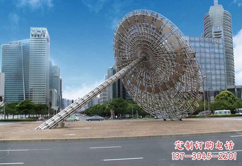 烟台不锈钢城市日晷雕塑——缔造城市新景观