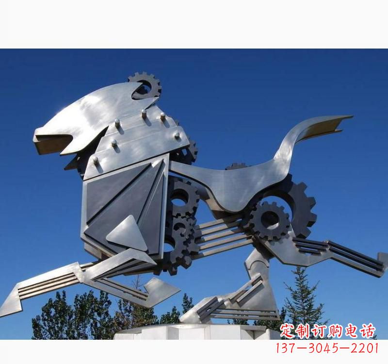烟台不锈钢齿轮飞马雕塑精致细腻的艺术品