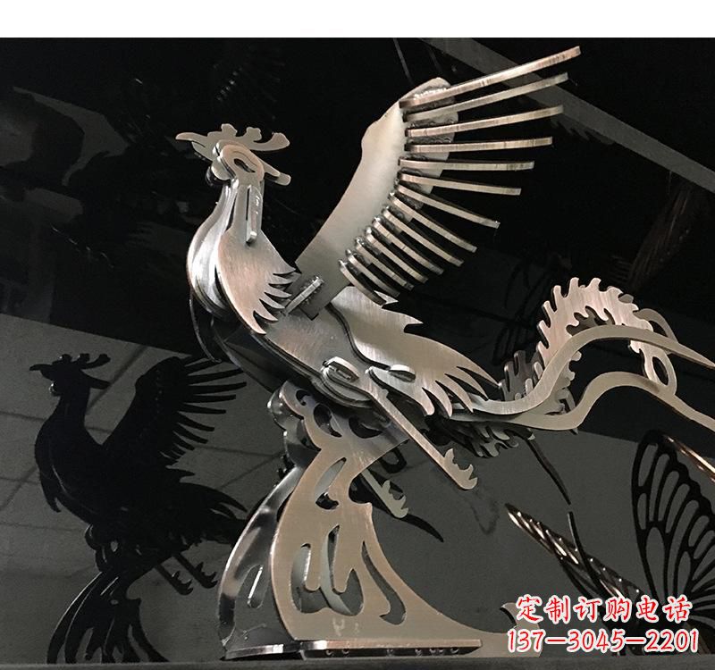 烟台不锈钢凤凰雕塑精美的艺术品