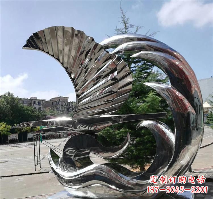 烟台不锈钢翅膀雕塑艺术之羽