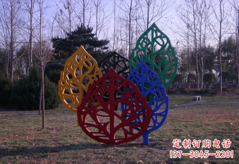 烟台精美不锈钢树叶雕塑