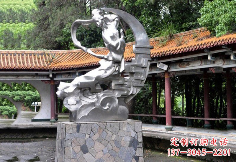 烟台不锈钢制作的嫦娥奔月雕塑
